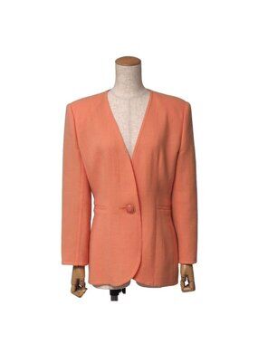 Dior Vintage Jacket Collarless Lightweight Blazer